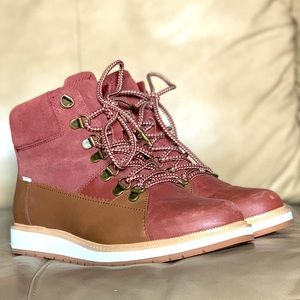 Toms Pink and Brown Ankle Boots